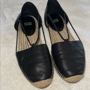 Eileen Fisher Black Espadrille Flats